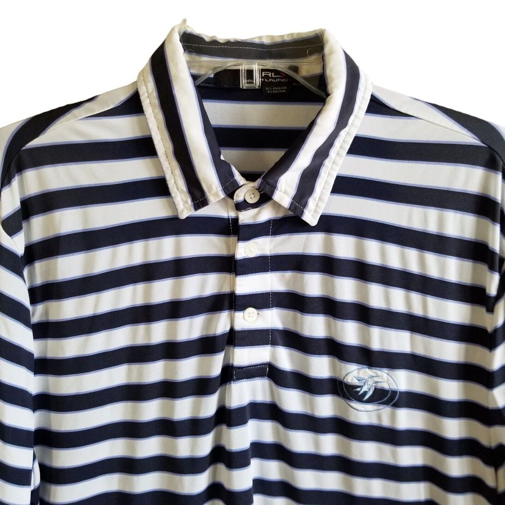 RLX Ralph Lauren Men's Large Polo Shirt Short Sleeve Performance Golf Striped
